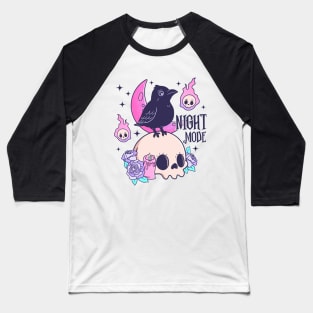 Pink Halloween Night Mode Baseball T-Shirt